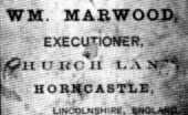 William Marwoods Visiting card