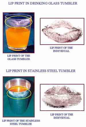 fig 3: Lip Prints In Drinking Glass Tumblers